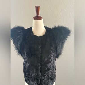 Skaist Taylor Neiman Marcus for Target Black Faux Fur Vest